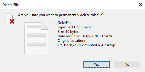 Confirm Delete File